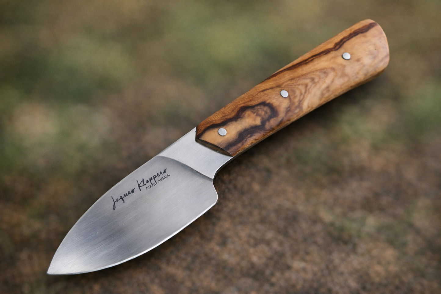 JRK Drop point Shark tooth Knife "Wild Olive"
