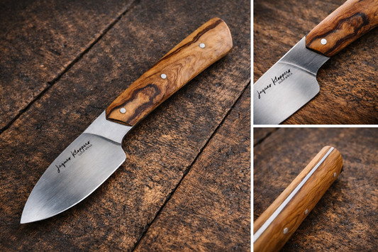 JRK Drop point Shark tooth Knife "Wild Olive"