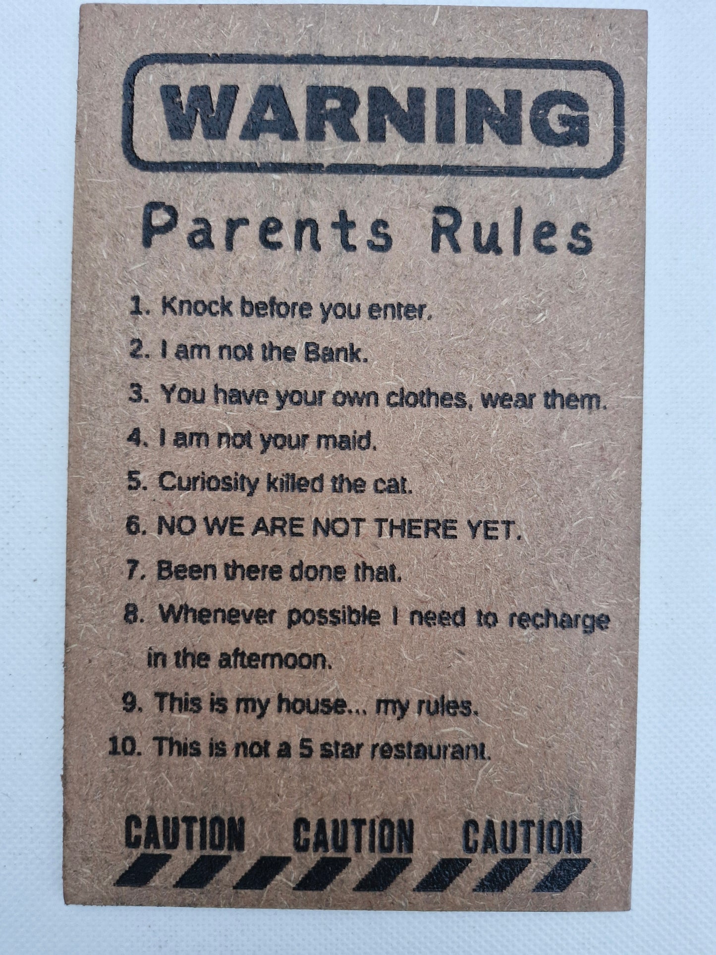 Parents Rules (Signboard)