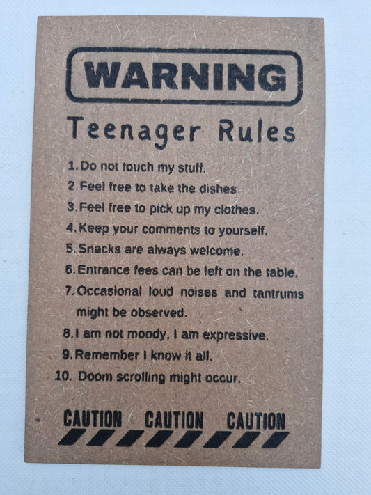 Teenager Rules (Signboards)