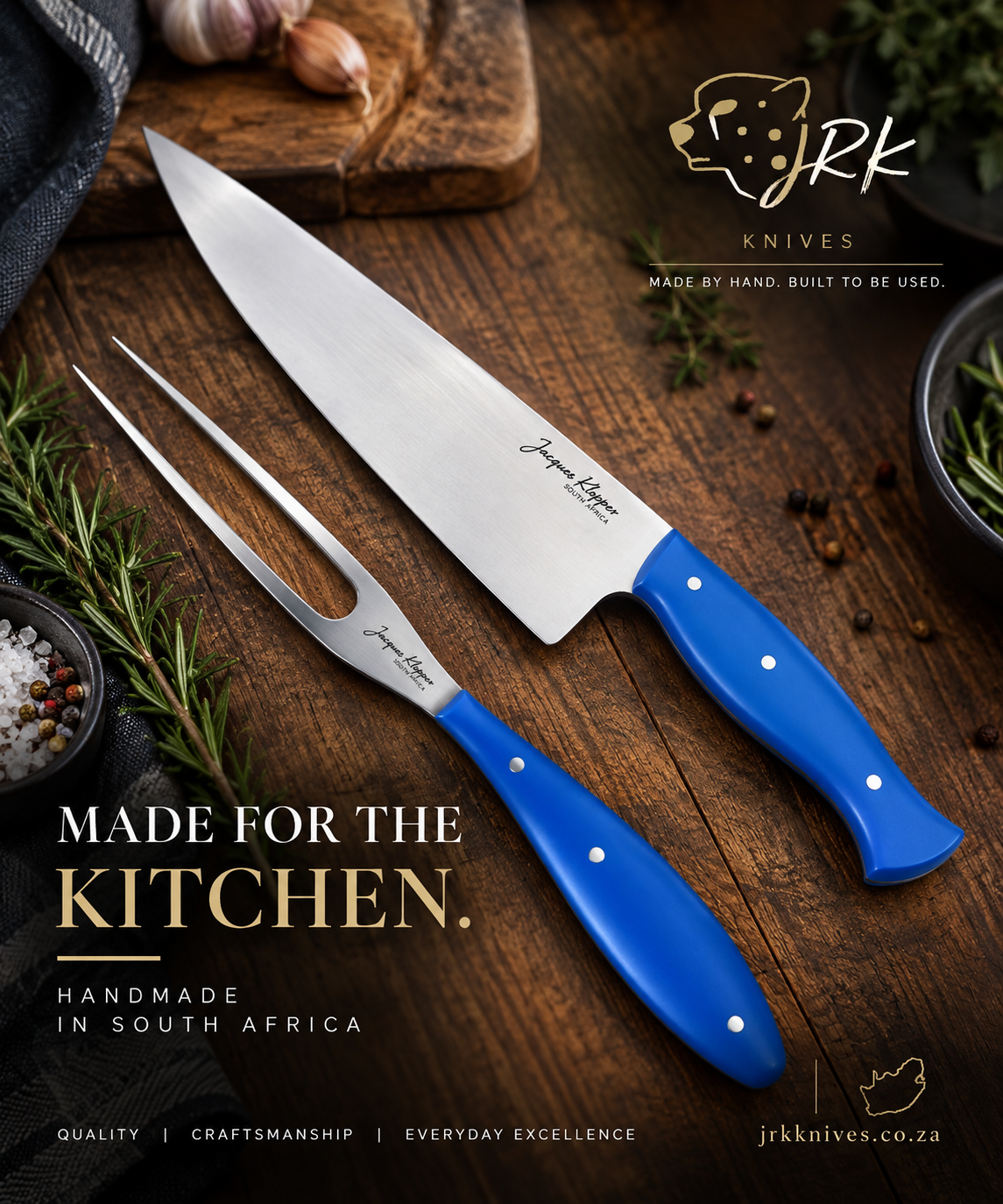 JRK Chef Knife & Fork Carving set